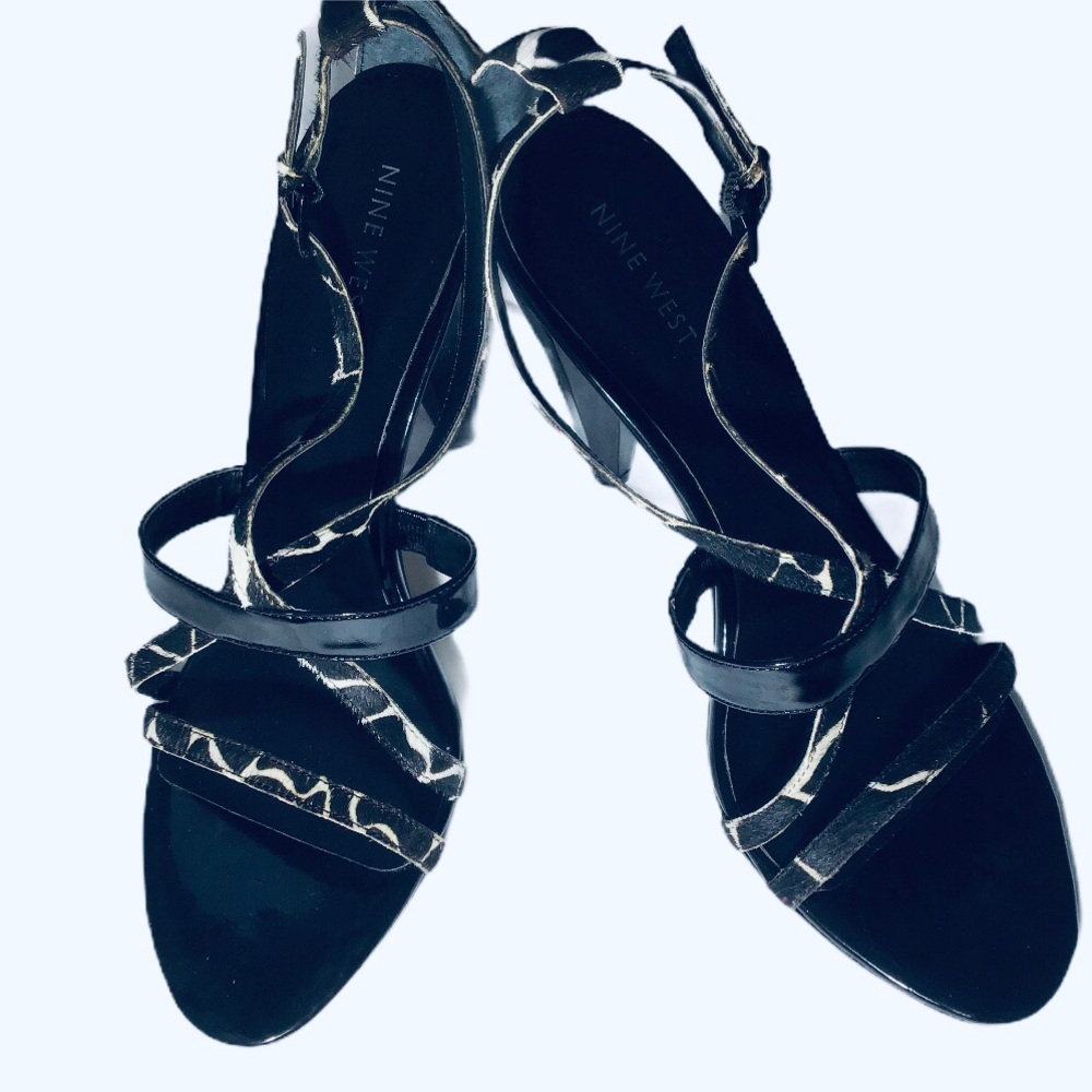 Nine West Black Ivory Doubt Pony Sandal